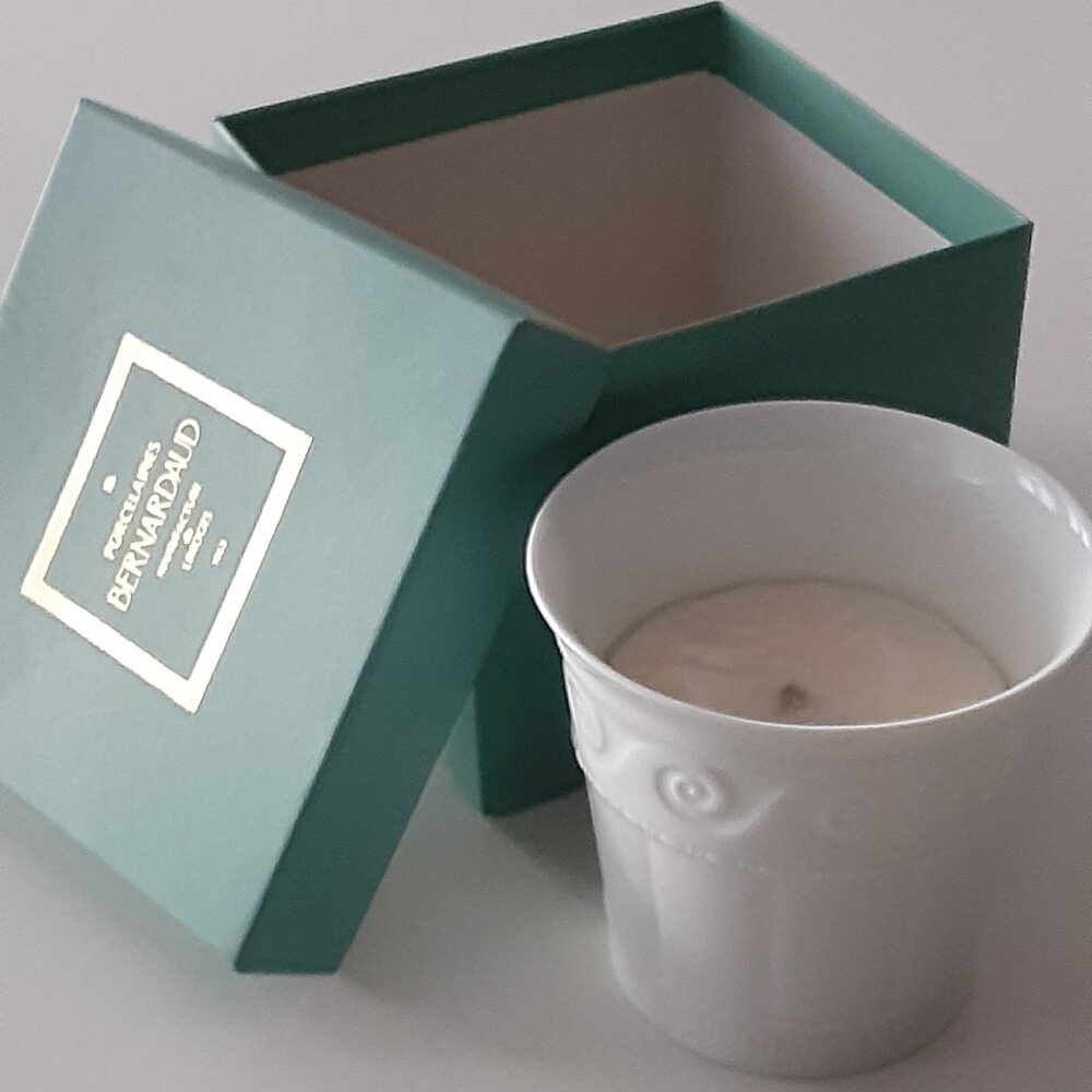 Bernardaud Bougie Porcelain Tumbler Candle - made in France -NEW